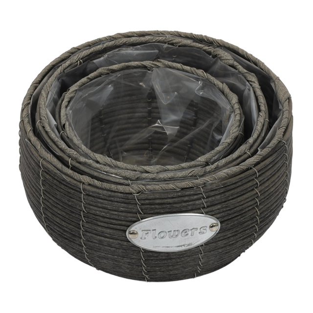 Set ghivece rotunde, 3 buc, diferite dimensiuni