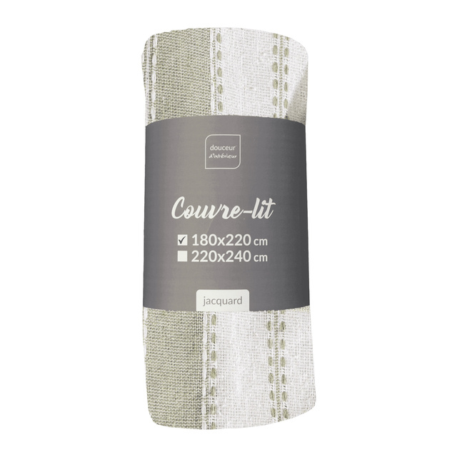 Cuvertura de pat in dungi jacquard ABBY, 180 x 220 cm