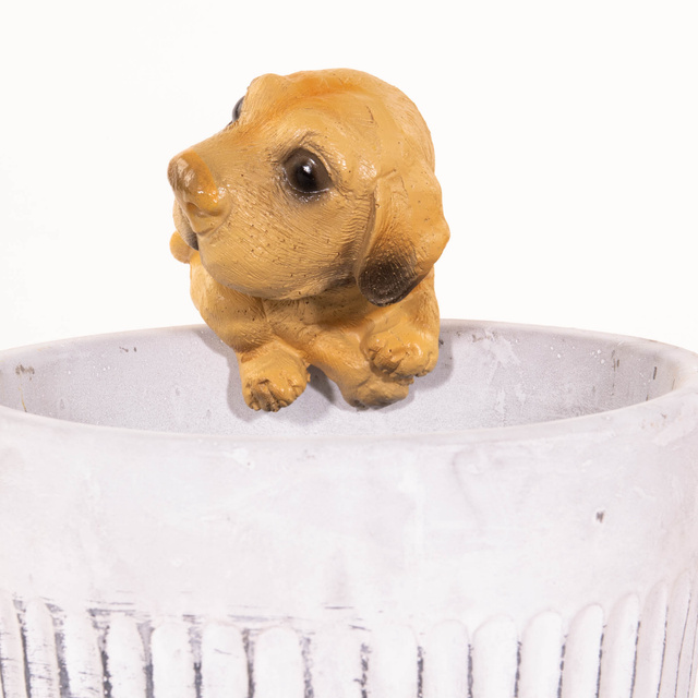 Decor pentru ghiveci, in forma de catel