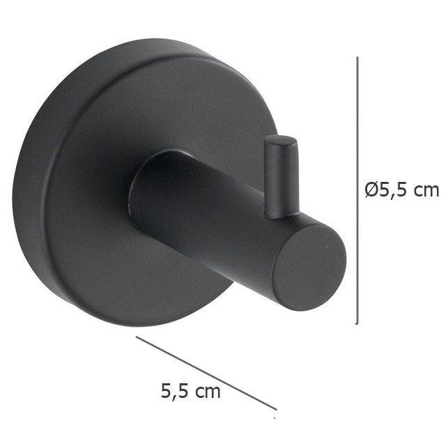 Suport pentru prosoape unic BOSIO, WENKO, negru