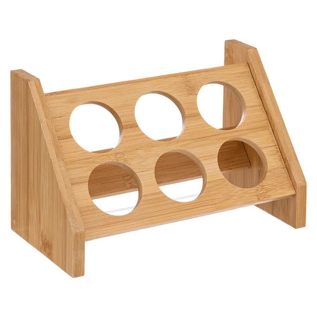 Set de condimente pe suport, bambus, 6 recipiente
