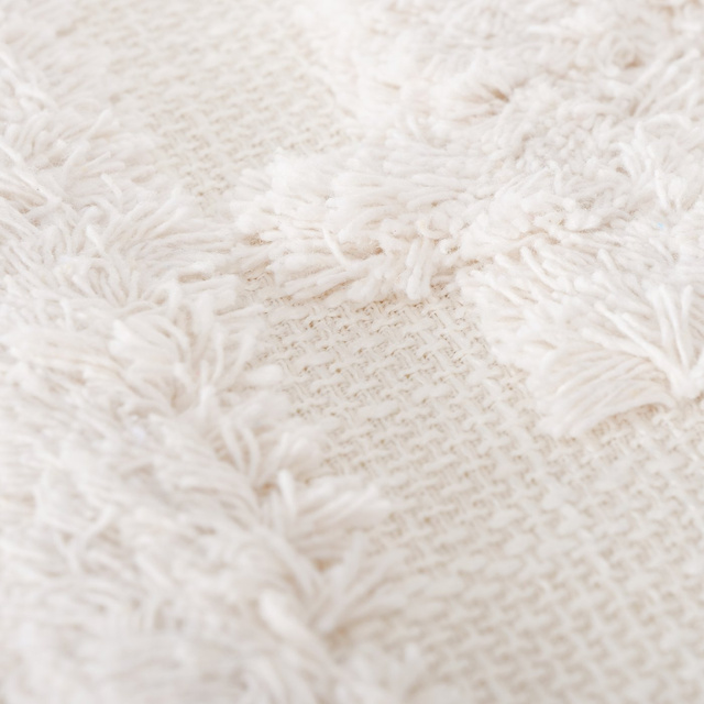 Bancă tapițată boho KADI cu picioare din lemn, 60 x 32 x 41 cm