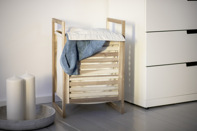 Cos de rufe din lemn ACINA din stofa, 56 litri, Wenko