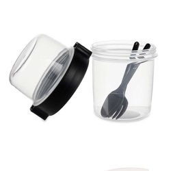 Recipient din plastic și set de tacâmuri, 600 ml