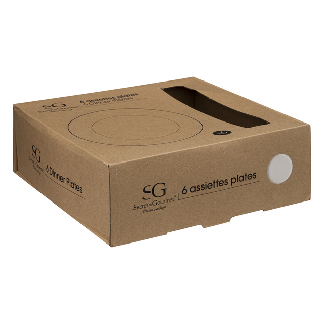 Farfurii întinse SUBLIMA, margine aurie, 6 buc. × Ø 27 cm