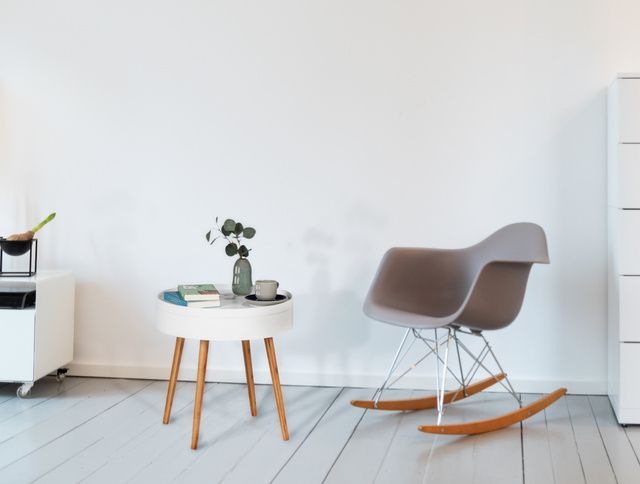 Masa de cafea FINJA, bambus, rotunda, alba, Wenko