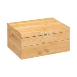 Cutie de bijuterii cu sertar și oglindă, bambus