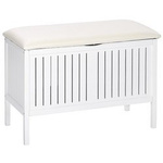 Cos rufe/scaun, Wenko Oslo, 2 in 1, 17 L, Lemn, Alb