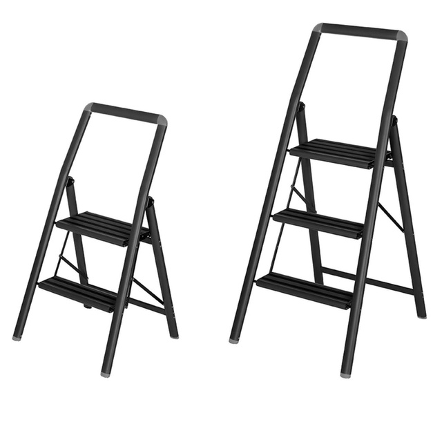 Scara pliabila, 3 trepte, Negru, WENKO