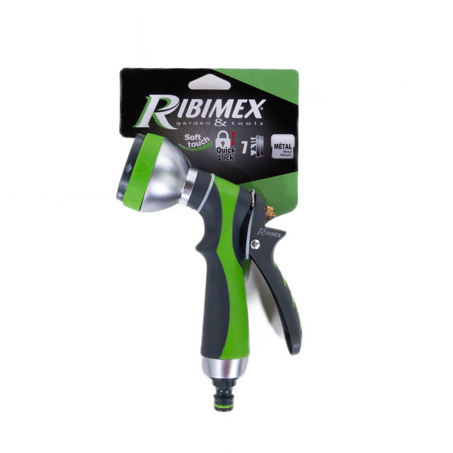 Capat pistol pentru furtun de gradina RIBIMEX, 7 moduri de stropire