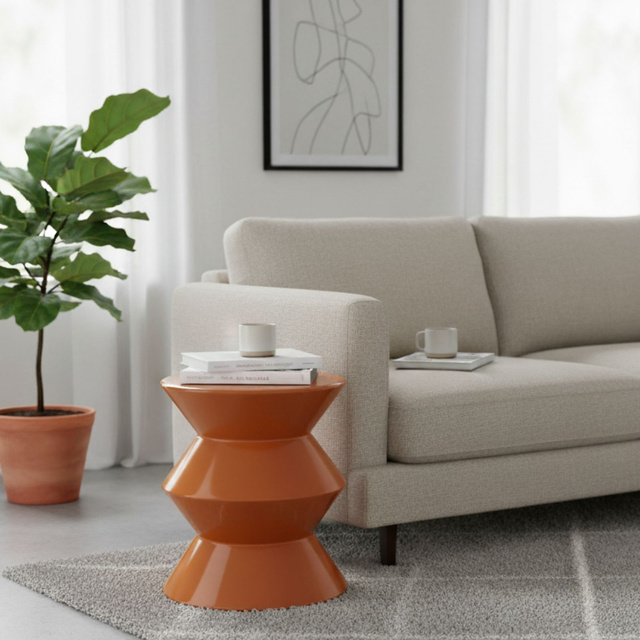 Masa coloană GISA, metalică, Ø 31 cm, portocalie