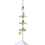 Raft de baie colțar Premium Edge Shiny, 3 niveluri, oglindă, telescopic, WENKO, strălucitor