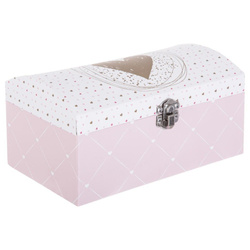 Caseta pentru bijuterii, Alb/Roz, 20x10x12 cm