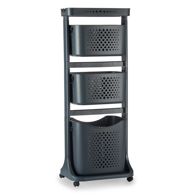 Raft de plastic pentru garderobă cu 2 coșuri COMFY PLACES, 44 x 33 x 81 cm