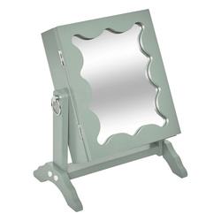 Oglindă cosmetică cu compartiment pentru bijuterii CHERI, 29 x 22 x 15 cm, verde