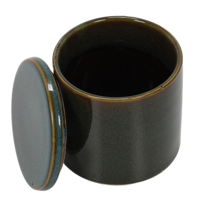 Recipient pentru discuri demachiante GREEN HARMONY, Ø 10 cm, ceramică, verde