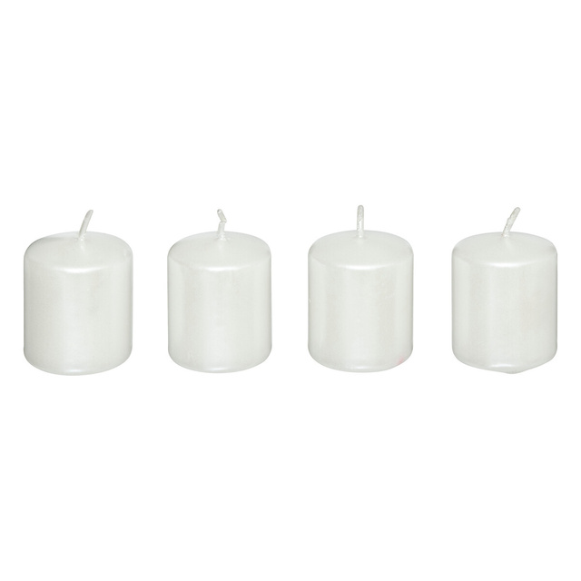 Set lumanari satinate, 4 bucati, 4 x 4,5 cm