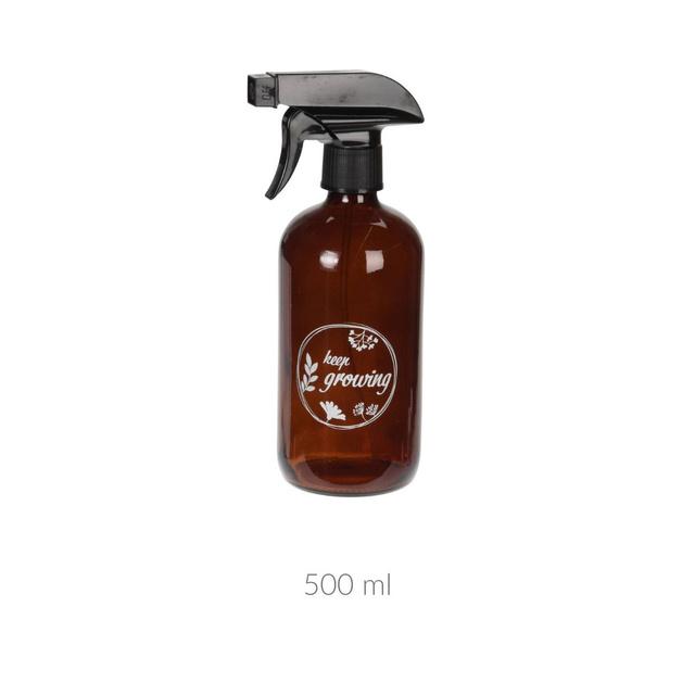 Pulverizator pentru flori KEEP GROWING, plastic in culoarea sticlei de culoare maro, 500 ml
