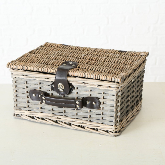 Cos de picnic din rachita cu accesorii ARIEGE, 28 x 18 cm