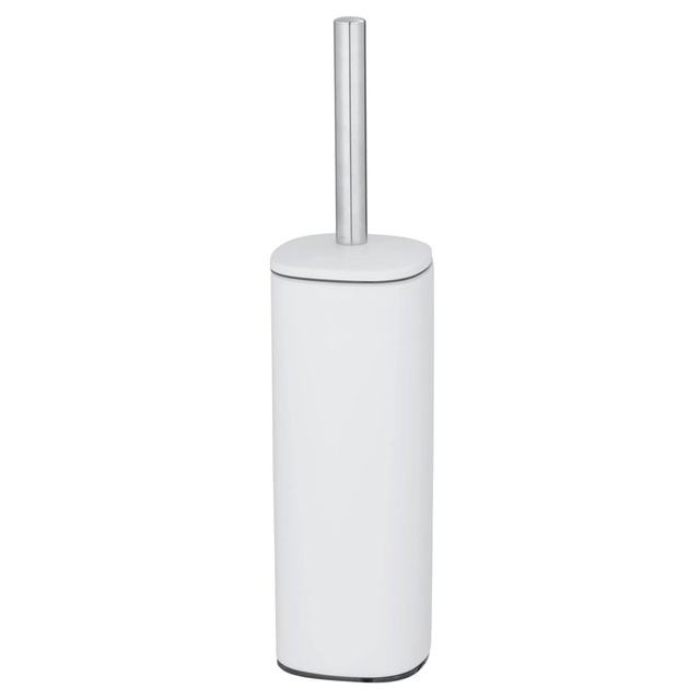 Perie de toaleta din otel vopsit ALASSIO, alb, cu maner argintiu, Wenko