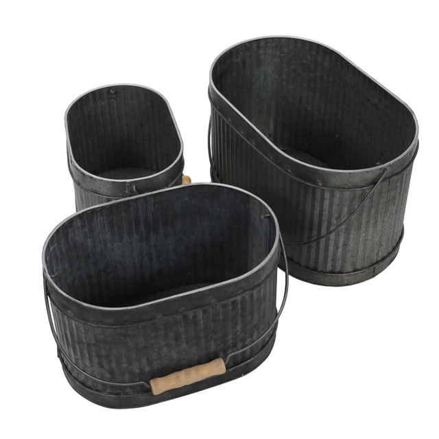 Set cutii de flori metalice, 3 buc in diferite dimensiuni