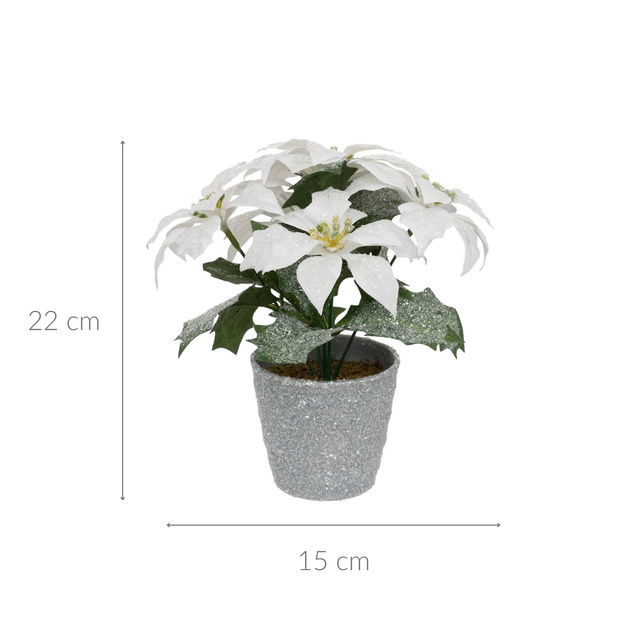 Steaua Betleemului in ghiveci, artificiala, inaltime 22 cm