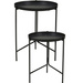Set două mese laterale metalice, Ø 31 cm, Ø 36 cm