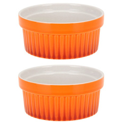 Boluri ceramice colorate, forme multifuncționale 260 ml - 2 buc., portocalii