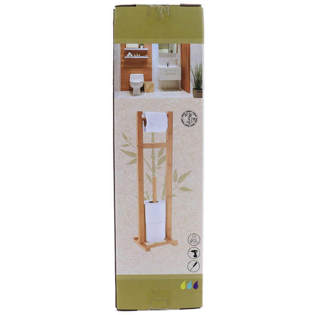 Suport pentru hârtie igienică LINEA din bambus, 65,5 cm
