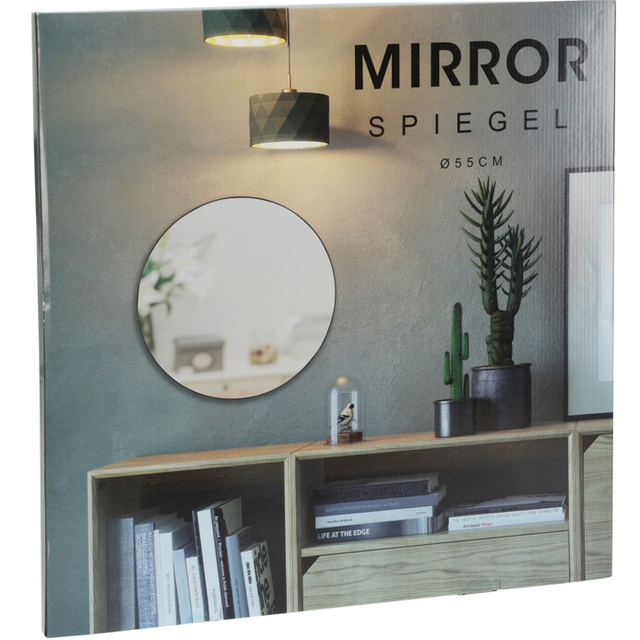 Oglinda rotunda in cadru metalic, Ø 55 cm