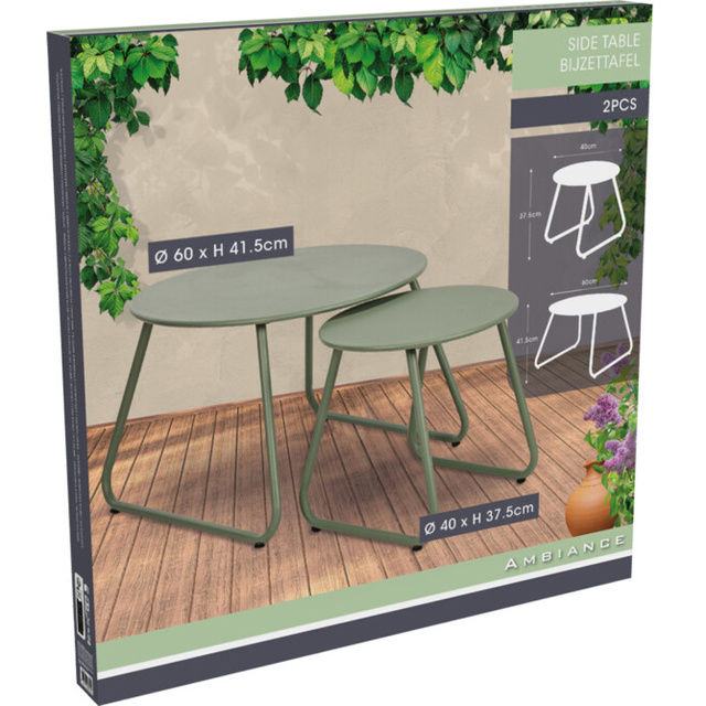 Set masute de cafea metalice, Ø 40 cm, Ø 60 cm