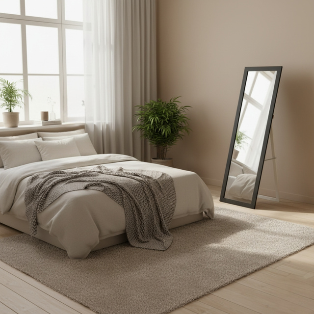 Oglindă de podea HAVLYS, 127 x 37 cm, negru