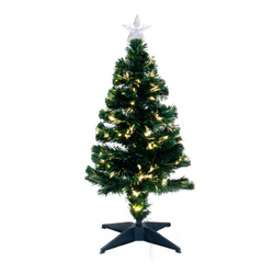 Brad decorativ din fibre optice, 90 cm
