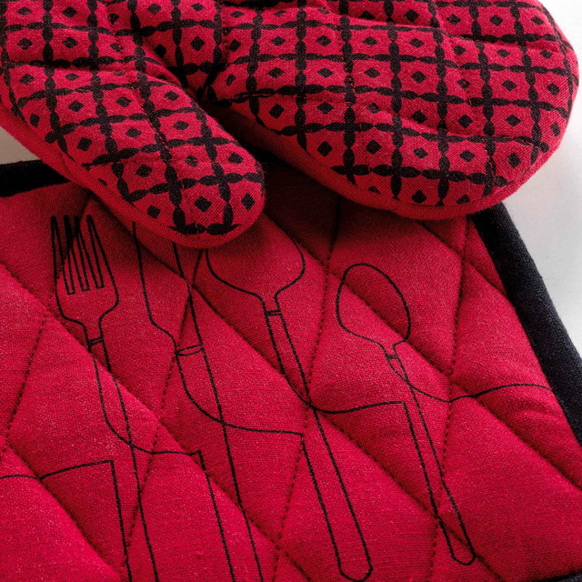 Manusa de bucatarie cu suport de vase CUISILINE, din bumbac reciclat