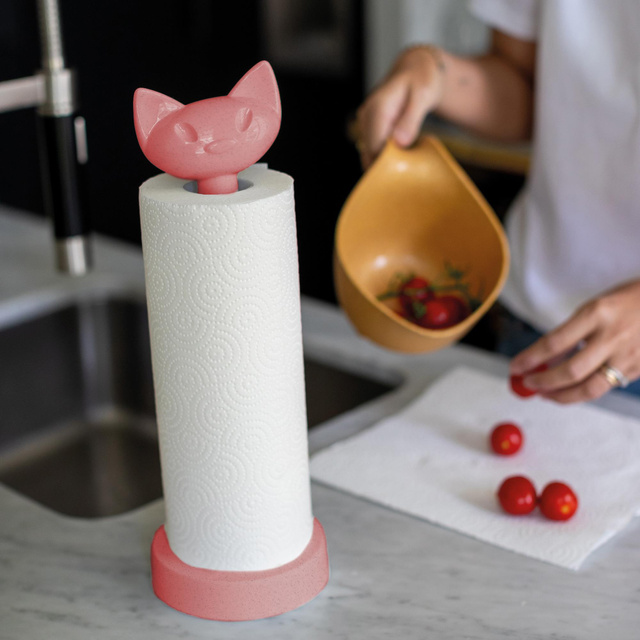 Suport pentru prosoape de bucătărie MIAOU, KOZIOL, gri cenușiu natural