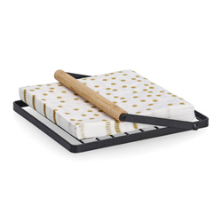 Suport pentru servetele din metal si bambus, 18 x 19 cm