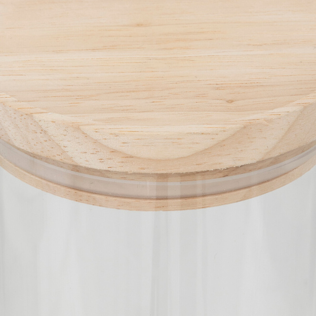 Borcan sticlă + lemn etanș 1,6L