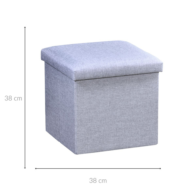 Taburet cu spatiu depozitare, imitatie in, 38 x 38 cm