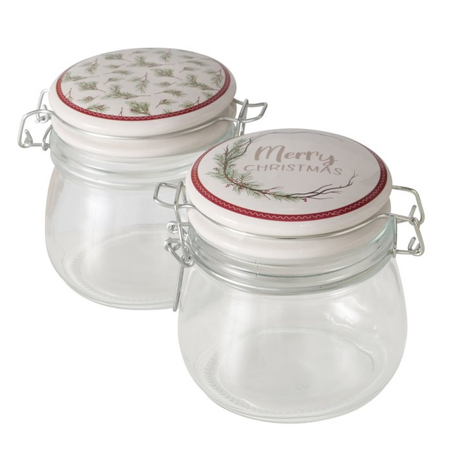 Borcan cu capac din porțelan CHARLENE, 450 ml