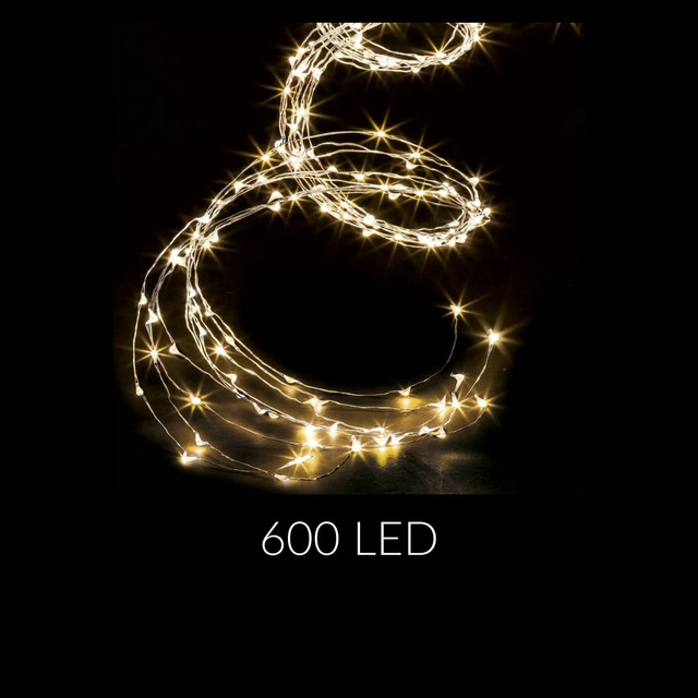Instalare exterior, cascadă, 600 LED-uri