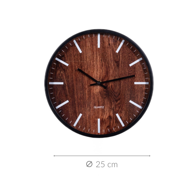 Ceas de perete, cadran stil lemn, Ø 30 cm