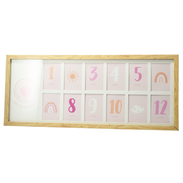 Rama suspendată pentru 12 fotografii pentru camera copilului, 25 x 60 x 1,8 cm