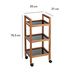 Etajeră mobilă din lemn de salcâm FONDI, 3 niveluri, înălțime 76,5 cm