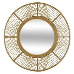 Oglinda Boho cu rama de bambus INA, Ø 70 cm