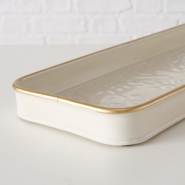 Platou dreptunghiular Estama, 35 x 13 cm, alb