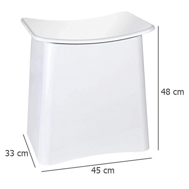 Cos pentru rufe cu scaun PLUS, 2-în-1, alb, WENKO