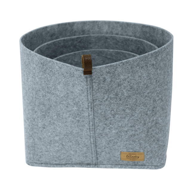 Organizator pentru cosmetice si obiecte mici FELI, imitatie de pasla, gri, 24 x 16 x 16 cm, Wenko