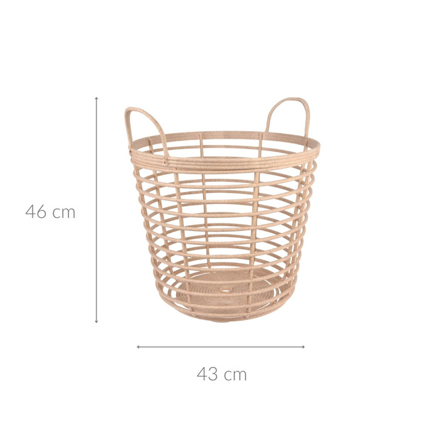 Coș simplu cu mânere de depozitare, Ø 43 x 46 cm