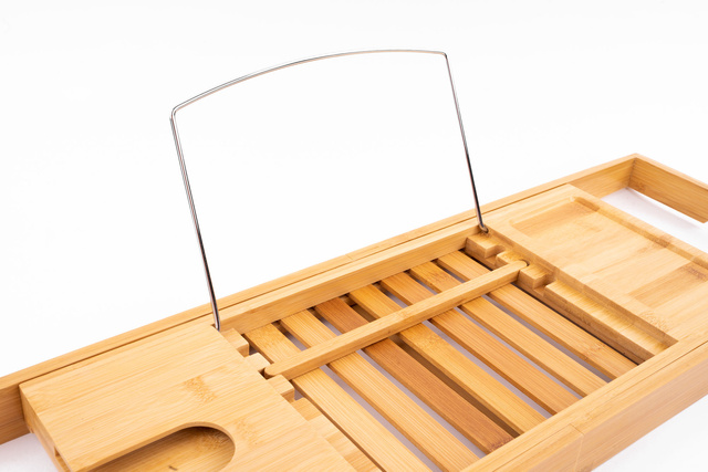 Raft extensibil pentru cadă din bambus, 70-105 cm