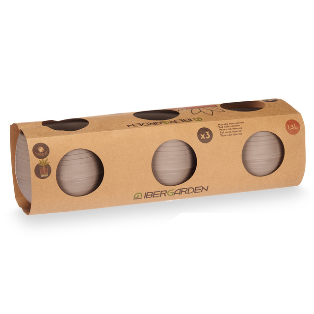 Ghivece de flori cu auto-udare, plastic, 3 buc, Ø 14 cm